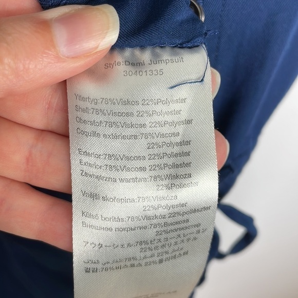 SOAKED in luxury Demi navy viscose blend jumpsuit - Picture 12 of 12